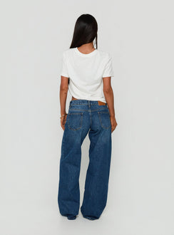 Ellanor Low Rise Straight Leg Jeans Vintage Dark Blue