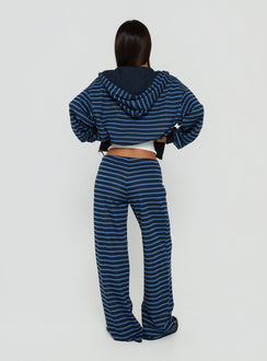 Delaeni Straight Leg Sweatpants Blue Stripe