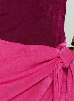 Tiffeni Strapless Ruched Mini Dress Plum / Pink