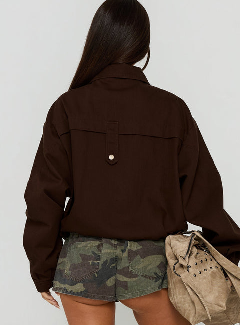 Jaxton Lightweight Denim Jacket Washed Brown