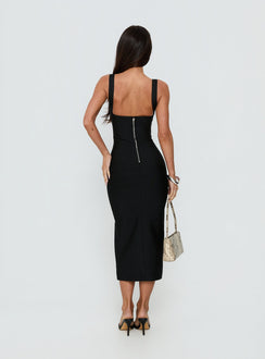 Justina Bandage Midi Dress Black
