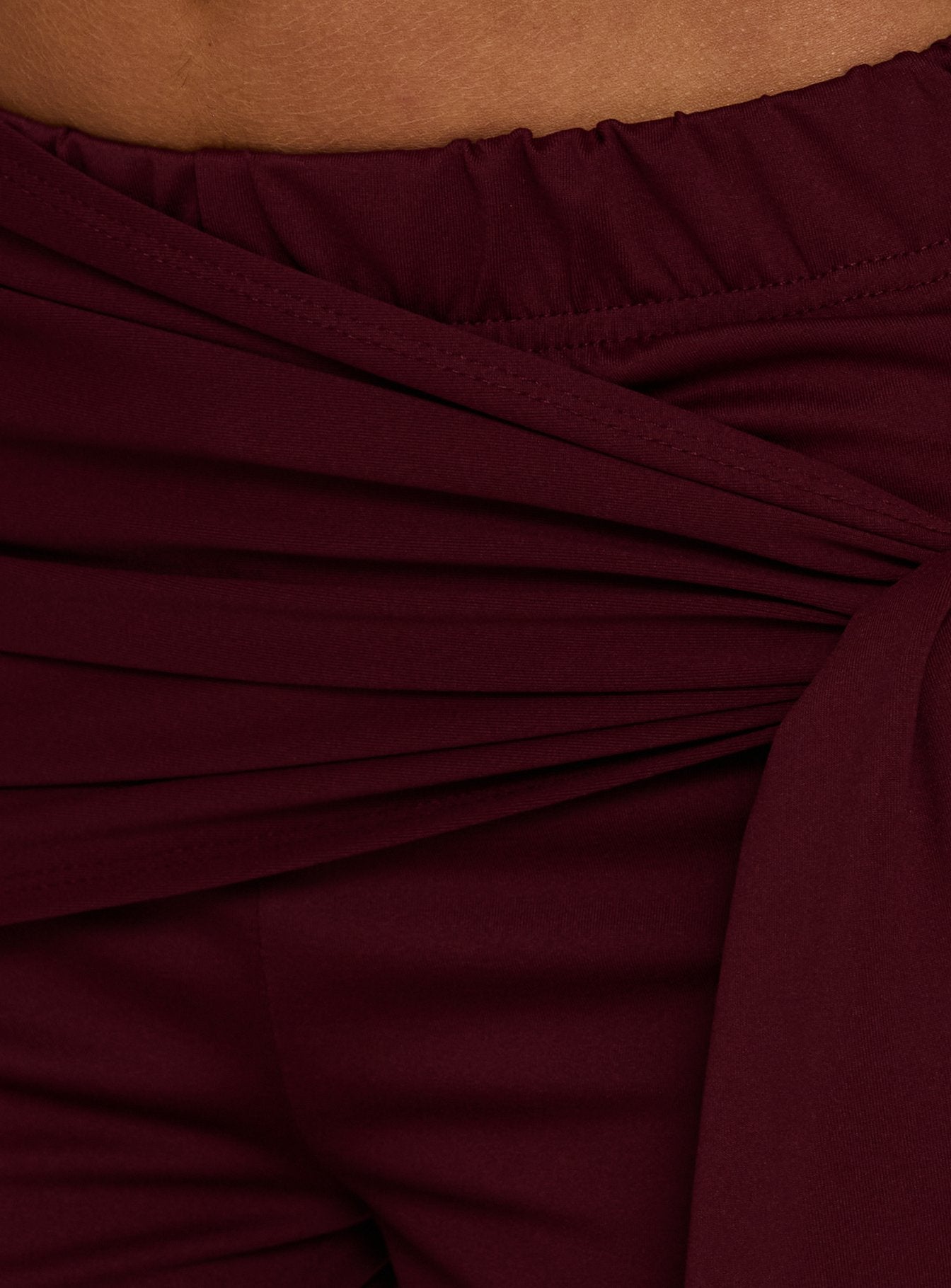 Elevate your wardrobe with the Hadlia Tie Waist Pants Burgundy womens-regular-pants featuring high-rise detail