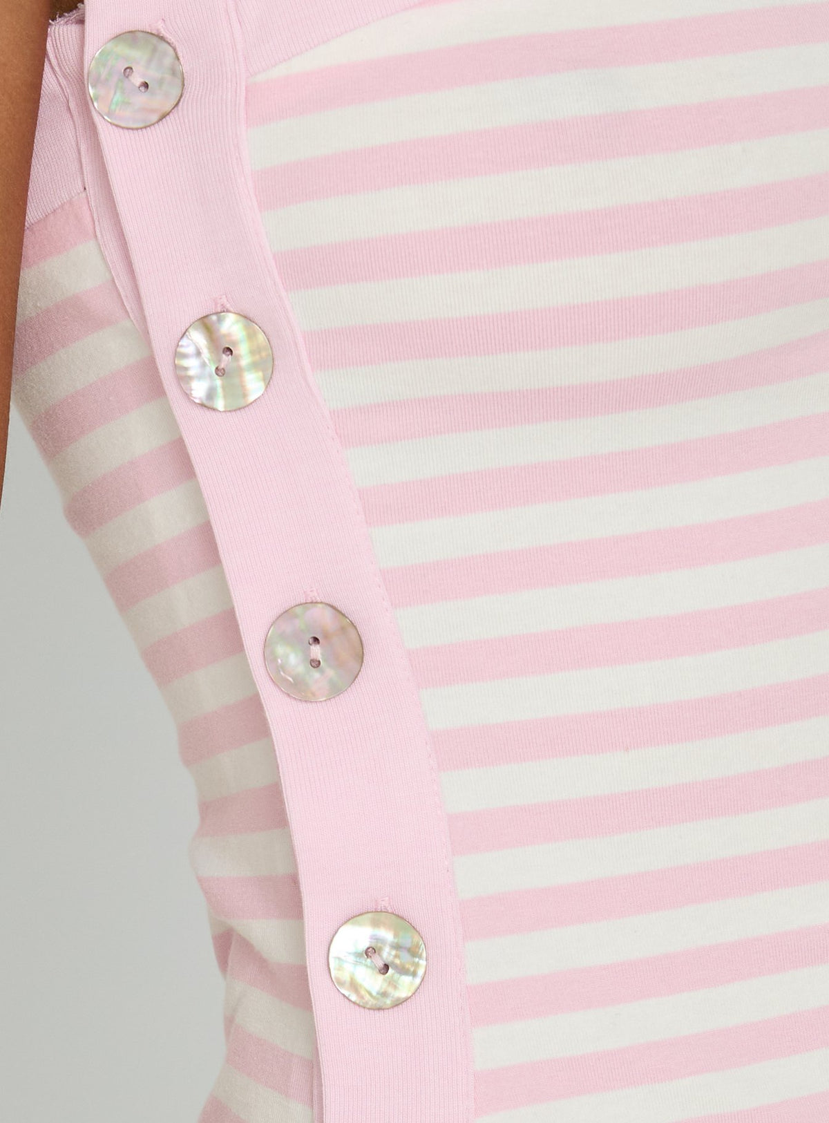 True Devotion Asymmetrical Neckline Top Pink Stripe