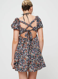product Princess Polly Square Neck  Let's Dance Mini Dress Black Floral