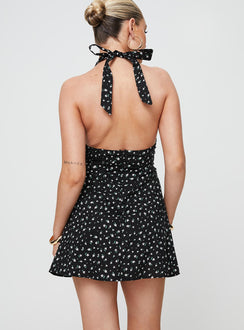 product Princess Polly V-Neck  Lanier Mini Dress Black Floral