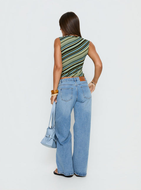Ramos Low Rise Denim Jeans Bright Blue Wash Petite