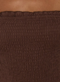 Tinsie Strapless Maxi Dress Chocolate Brown