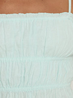 Rosecliff Ruched Longline Top Mint