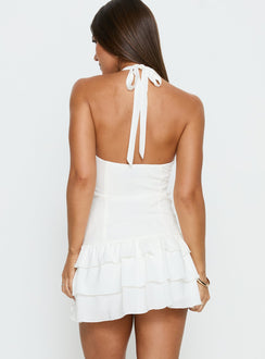 Zevra Ruched Playsuit White