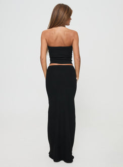 back view of model wearing Princess Polly Just Like That Maxi Skirt Black Maxi 