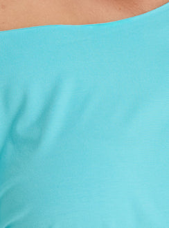 Ashlinn Off Shoulder Drapey Top Turquoise Curve