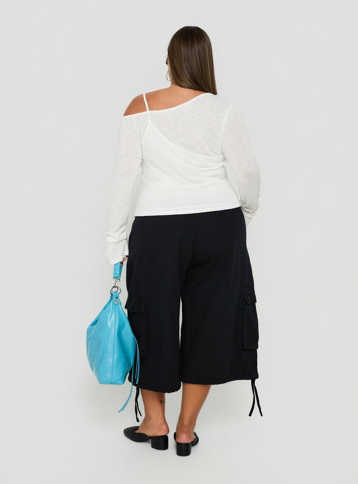 Hudsen Longline Cargo Shorts Washed Black Curve