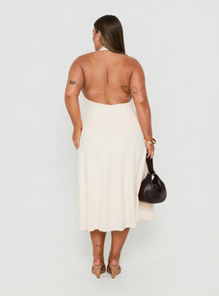 Morganne Halter Plunge Midi Dress Butter Curve