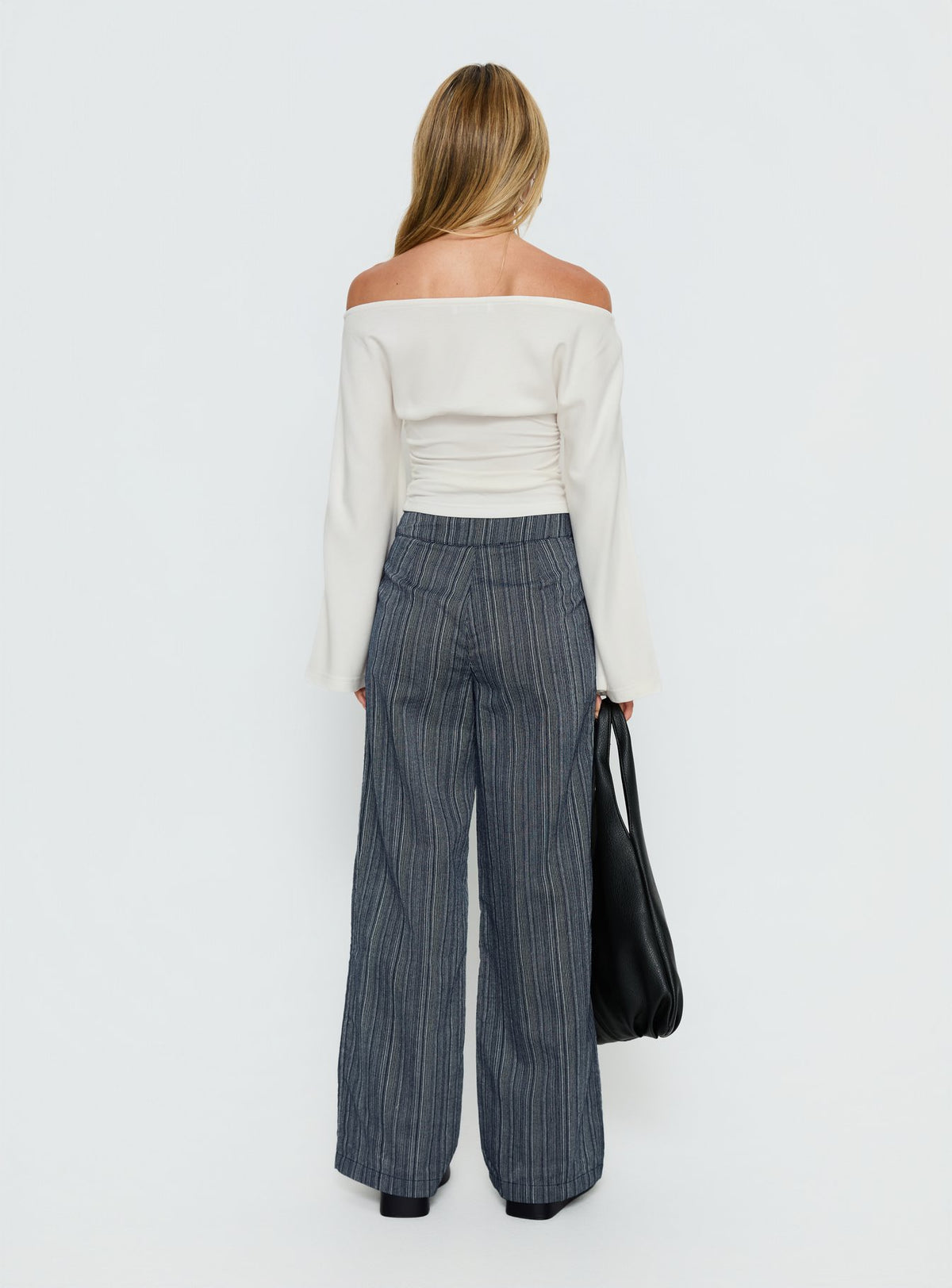 Rush Hours Tie Up Pants Navy High Rise Pants 