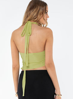 product Princess Polly Sleeveless Square Neck  Rendezvous Halter Top Lime