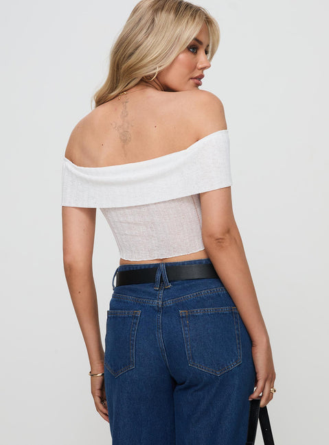 back view of model wearing Princess Polly Moonage Top White Short Sleeves straight 