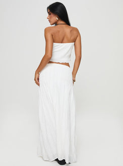 back view of model wearing Princess Polly Carana Maxi Skirt White Maxi Skirts Skirts 