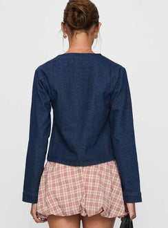 Never Alone Tie Detail Jacket Denim