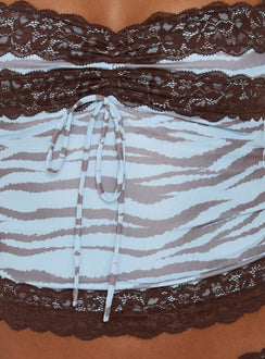 Corvellah Lace Detail Cami Top Blue Zebra