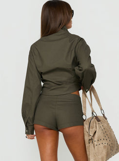 Avorie Micro Shorts Khaki