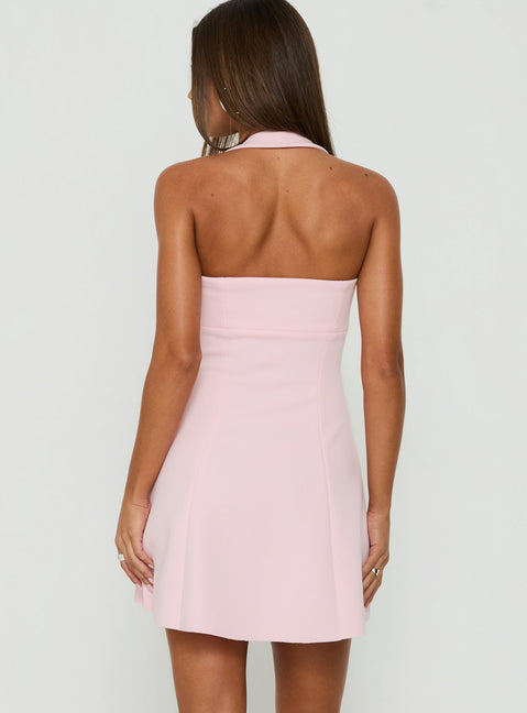Alyn Halter Mini Dress Pink