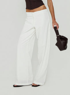 Agazia No Waist Low Rise Straight Pants White