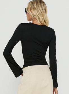 Jeanee Long Sleeve Lace Top Black