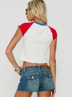 Hot Girls Watch Hockey Graphic Baby Tee Multi