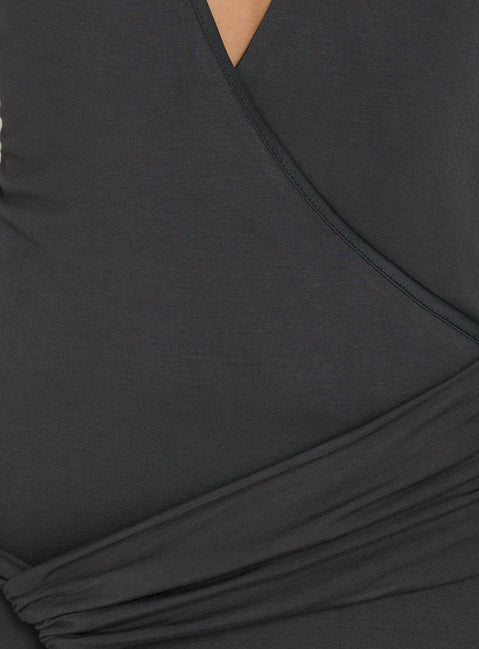 So Major Draped A-Line Maxi Dress Slate