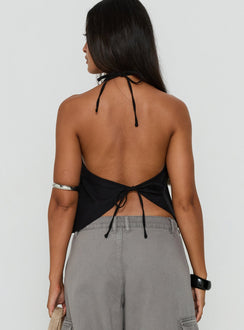 Faira Halter Top Black