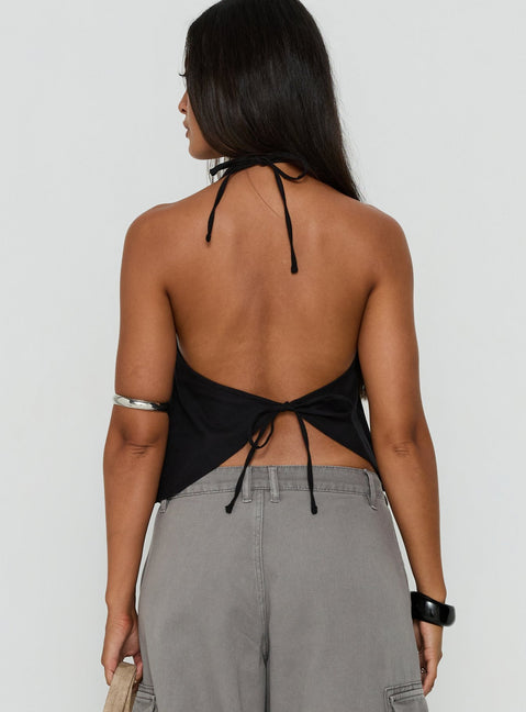 Faira Halter Top Black