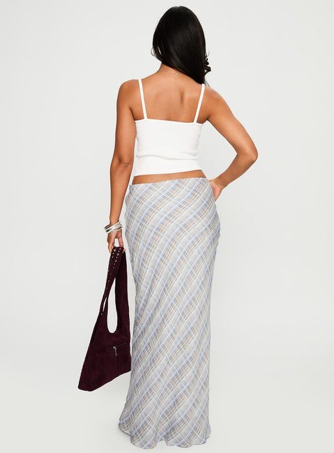 back view of model wearing Princess Polly Quianna Maxi Skirt Multi Maxi 