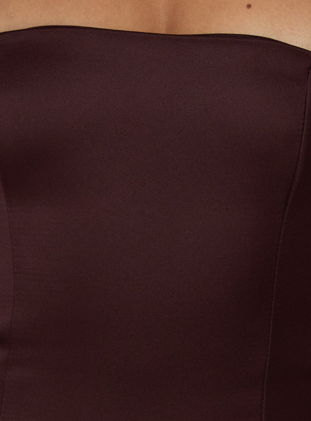 Soft Bloom Drop Waist Strapless Maxi Dress Chocolate