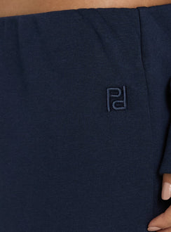 Introducing the Kaeya Fleece Wide Leg Low Rise Pants Navy in womens regular pants with low-rise detail Princess Polly