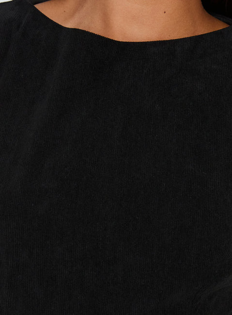 Alfalfa Corduroy Mini Dress Black Tall