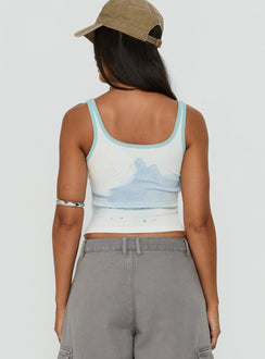 Soft Ember Graphic Tank Top Blue