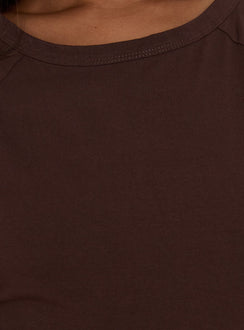 Enzia Raglan Lace Up Mini Dress Brown
