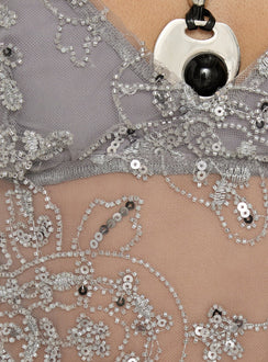 Halima Bead Detail Cami Top Grey