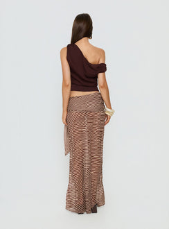 back view of model wearing Princess Polly True Spirit Chiffon Maxi Skirt Multi Maxi Skirts 
