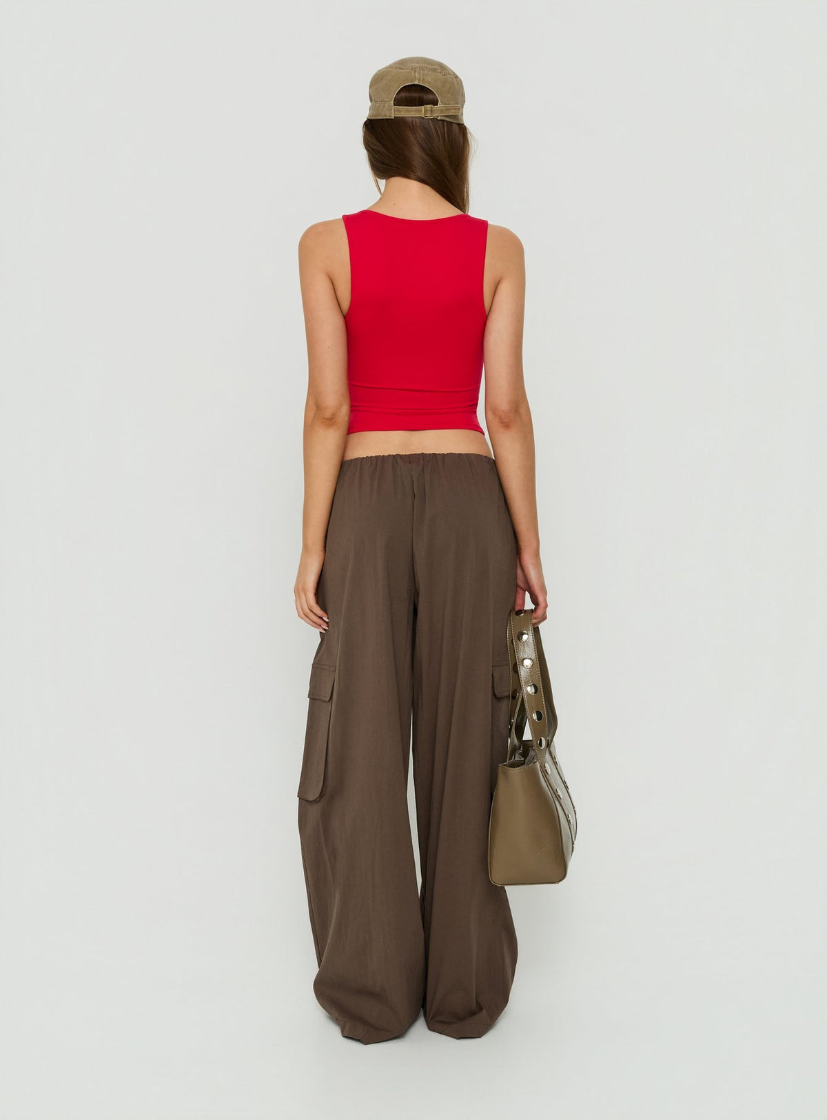 Lunea Concealed Waistband Cargo Pants Brown Petite