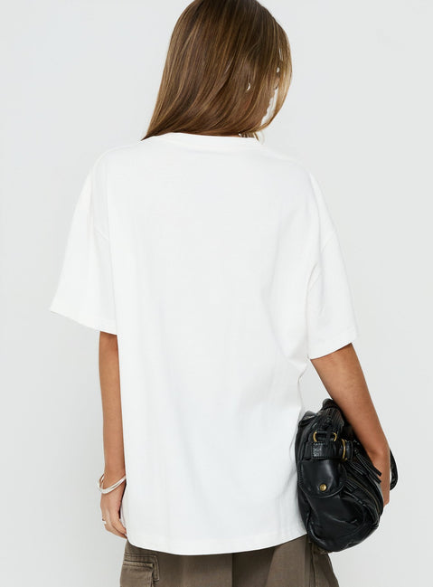 Dodge Electric Muscle Oversized Graphic Tee White