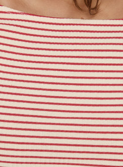 Cheirosa Off Shoulder Top Red Stripe