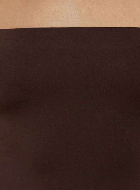 Ophal Strapless Drop Waist Maxi Dress Brown