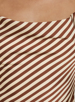 Mylla Cowl Neck Mini Dress Brown Stripe