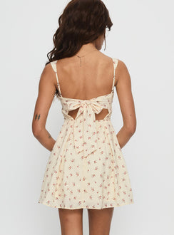 Xanthus Mini Dress Yellow Floral