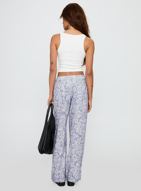 Vendi Low Rise Pant Lilac Floral Low Rise Pants Pants 