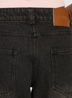 product Princess Polly Korinne Low Rise Baggy Jeans Washed Charcoal Low Rise Jeans 