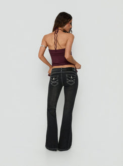Clynee Ultra Low Rise Bootleg Jeans Vintage Black Low Rise Jeans Jeans 