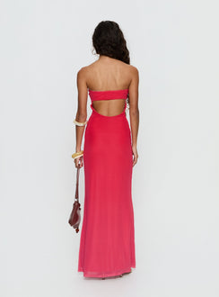 Jesemma Strapless Maxi Dress Hot Pink