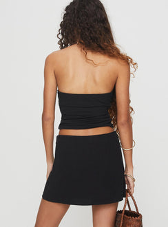 Falling Back Low Waisted Mini Skirt Black Tall